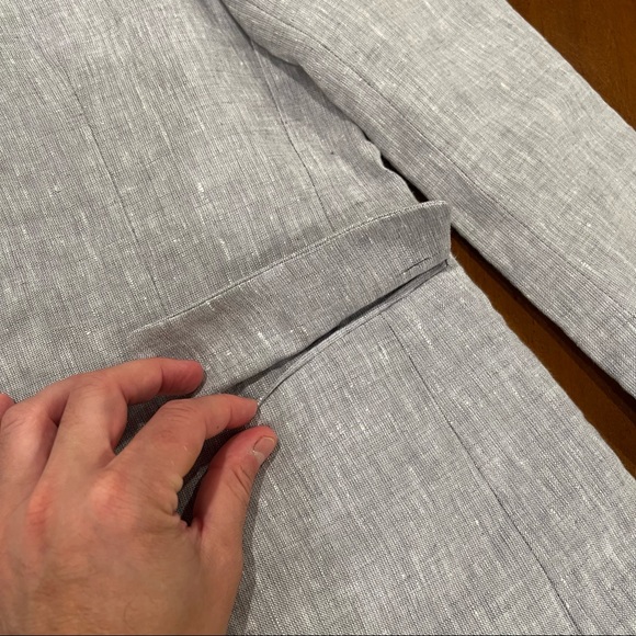 J Crew Thompson Slim 100% Linen Light Gray Blazer Size 42 - Picture 8 of 14